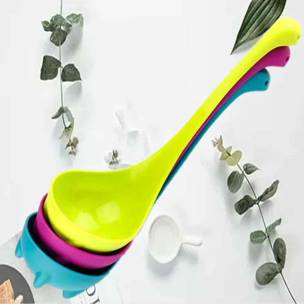 2021 New Creative Long Handle Vertical Dinosaur Soup Spoon Resistant Tools Meal Dinner Cooking Stirrer Spoon Kitchen Supplies images - 6