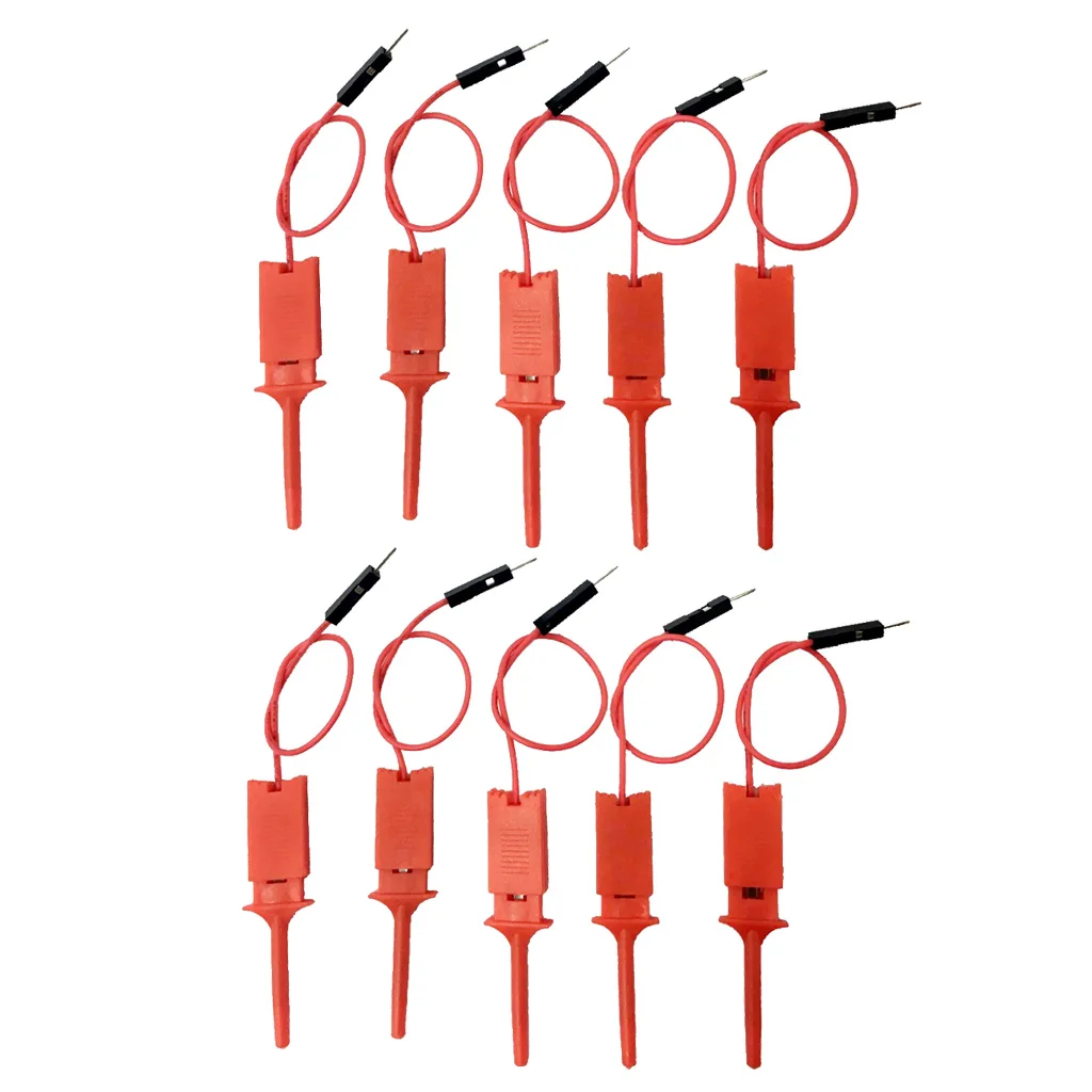 

10 Pieces Red Test Hook Clip Ideal For Electronic Experiment / Logic Analyzer