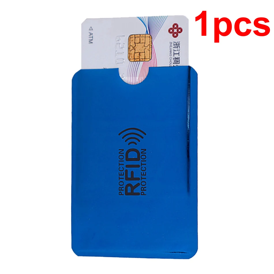 1pcs Анти Rfid кошелек Блокировка ридер замок банк держатель для карт Id банковский Чехол для карт металлический держатель для кредитных NFC алюминий 6*9,3 см - Цвет: 1pcs