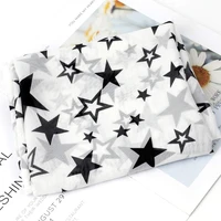 ibows 90150cm chiffon fabric star printed cloth thin fabric diy dress clothes silk scarf soft home textile curtain material