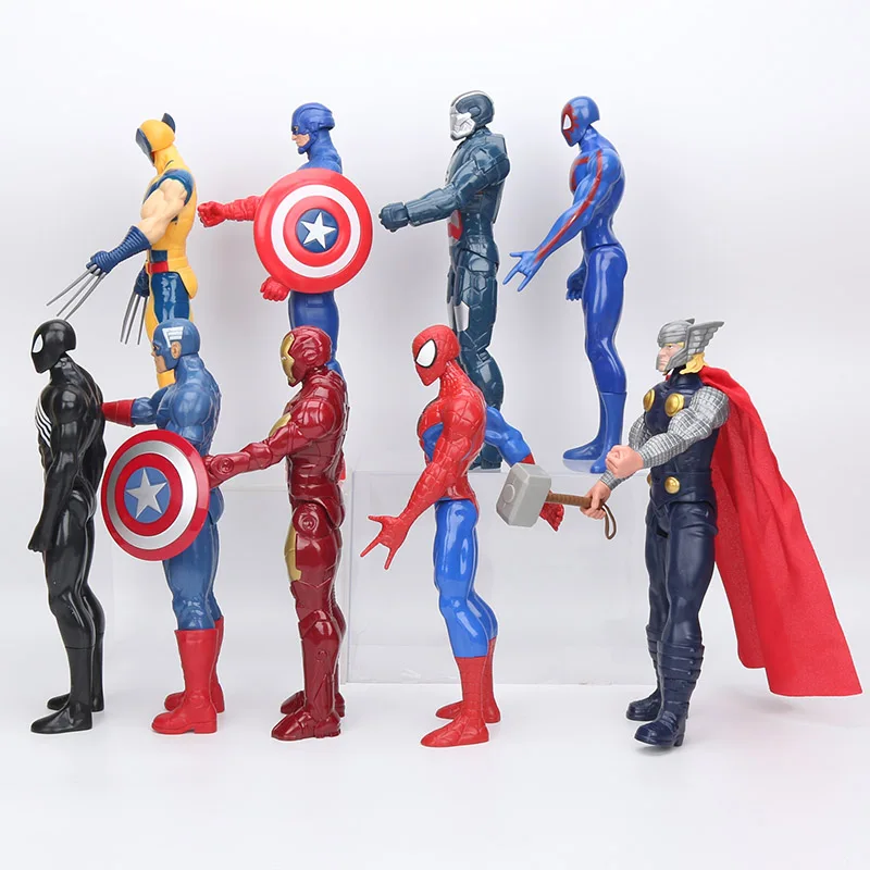 1" 30 см Marvel Мстители черный костюм Человек-паук фигурка игрушка Человек-паук Коллекционная модель игрушки Железный человек Тор