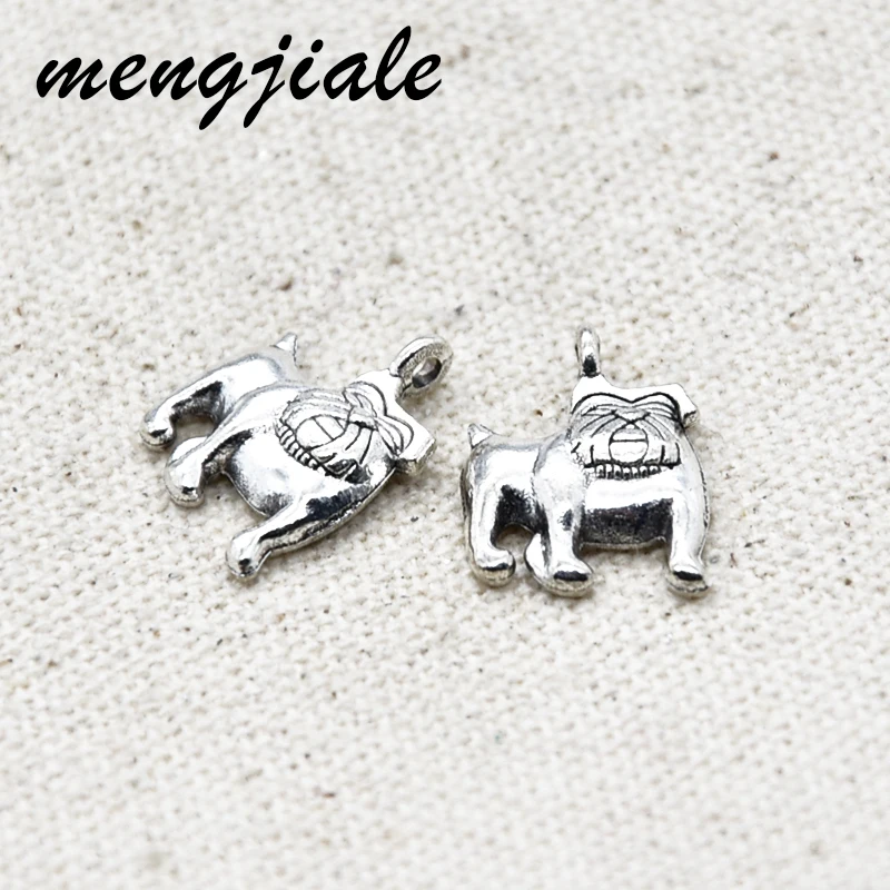 

30pcs Vintage Metal Alloy Bulldog Charms For Jewelry Making DIY Handmade Craft
