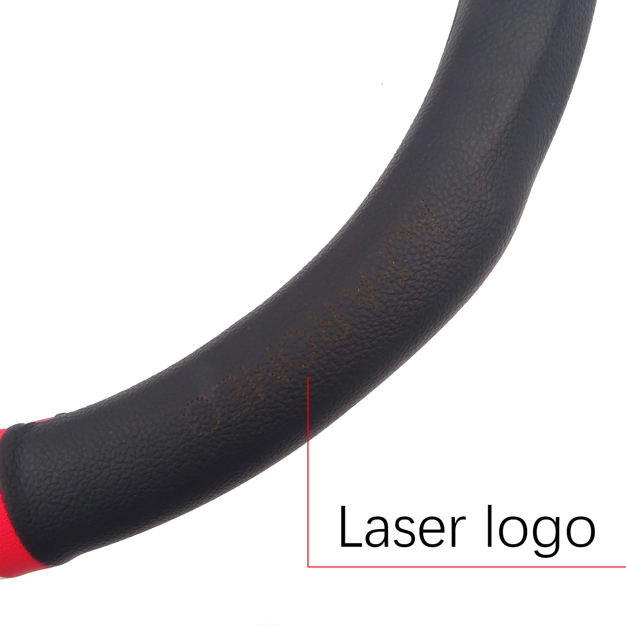 Черный чехол рулевого колеса автомобиля из натуральной кожи 38 см спортивный