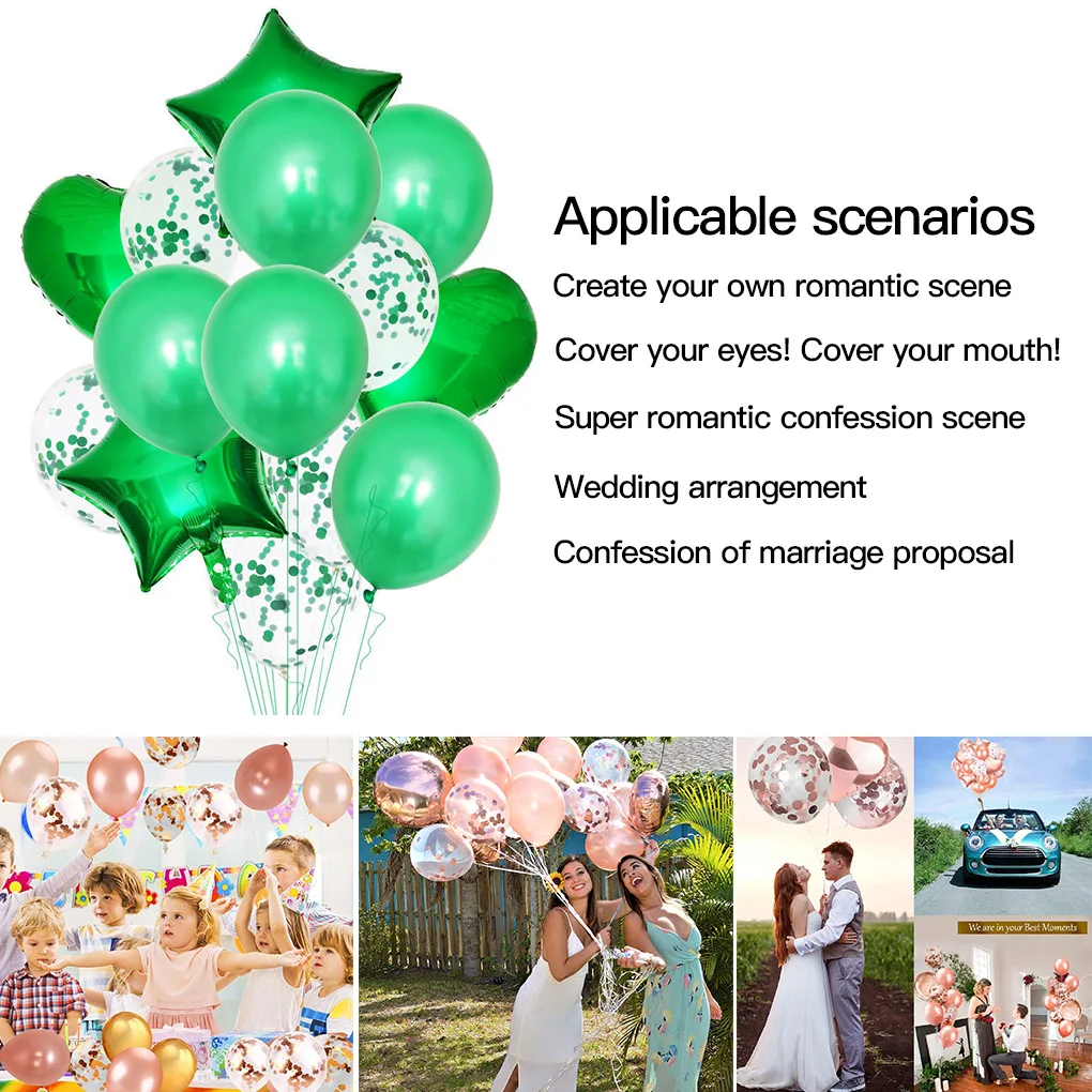 

14Pcs/Set 18inch Heart Star Foil Balloon 12inch Confetti Latex Balloons Wedding Party Decoration Kid Children Birthday Supplies