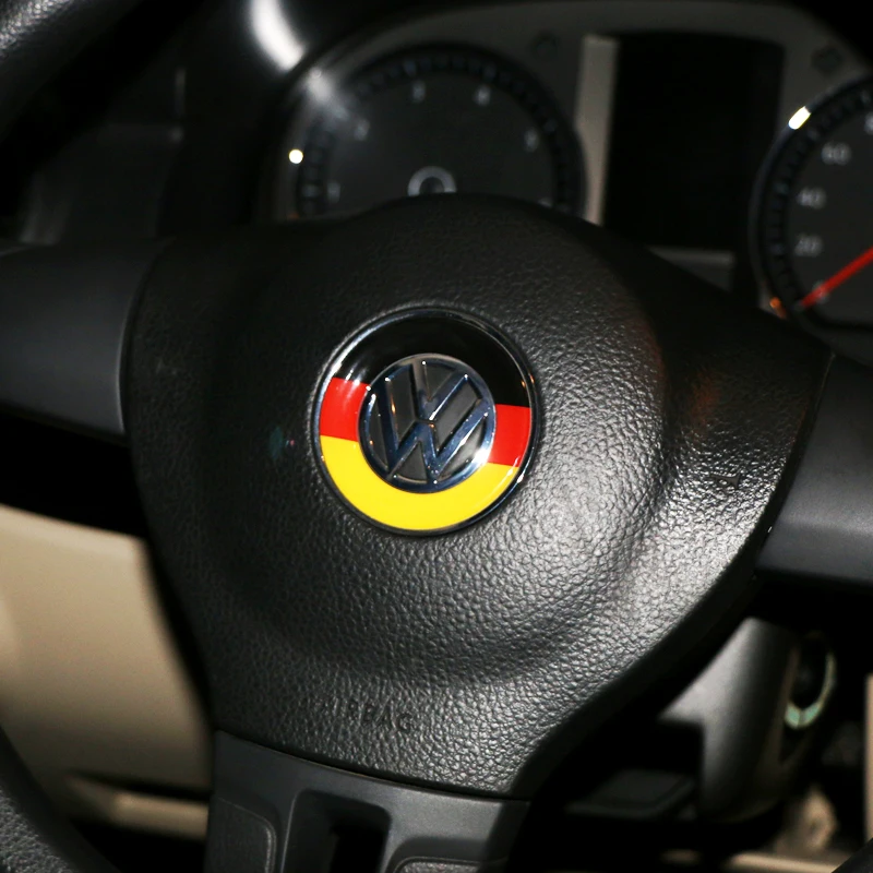 Наклейка на руль автомобиля с немецким флагом эмблема для Volkswagen VW POLO BEETLE TOURAN TOUAREG