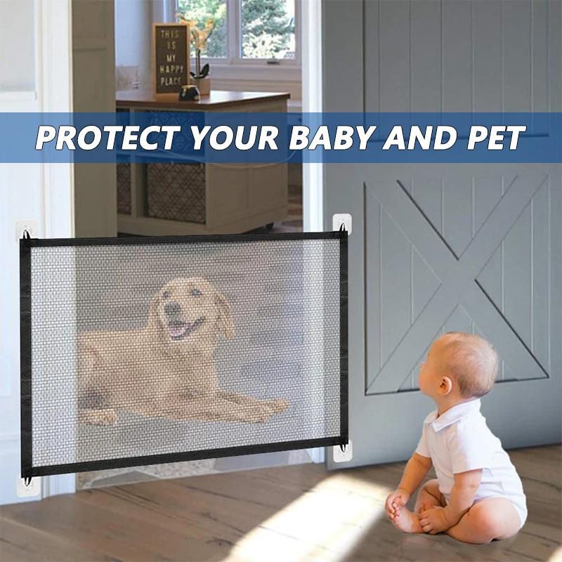 

Pet Barrier Fences Portable Dog Gate Folding Ingenious Mesh Safety Dog Fence For Indoor and Outdoor Dog Safety Pet supplie