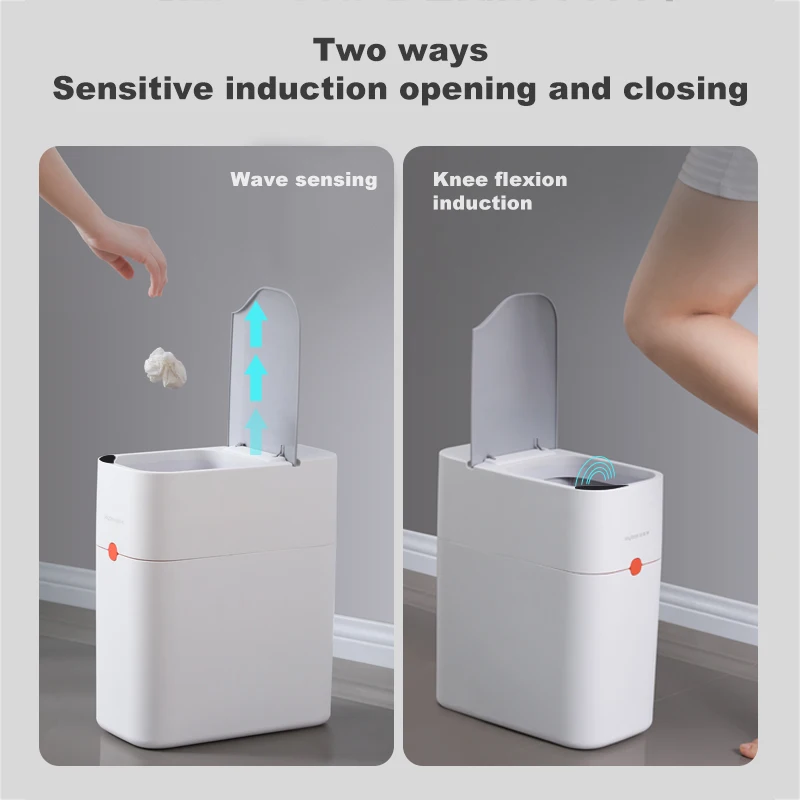 Joybos-cubo de basura de inducci&oacute;n inteligente, cubo de basura autom&aacute;tico para ba&ntilde;o y cocina, cubo de basura el&eacute;ctrico t&aacute;ctil, cesta de papel-2