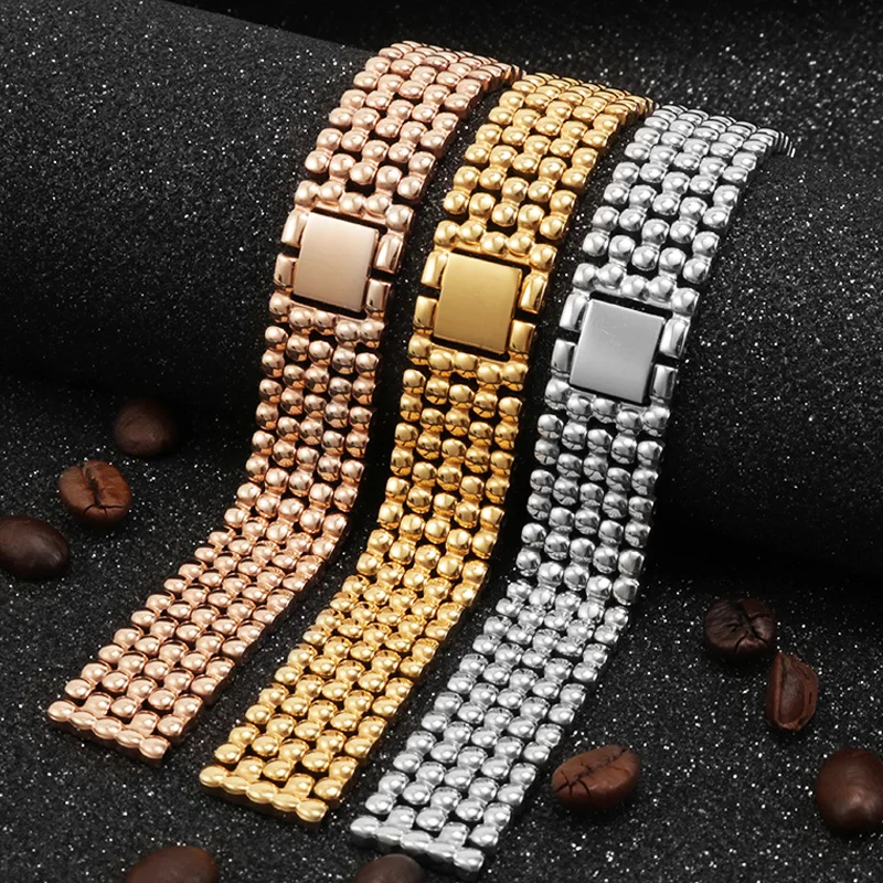 CICIDD Stainless Steel Watchband 12 14 16 18 20 Silver Golden Rose Gold Bracelet For CK A-rmani Lady's Watch Chain