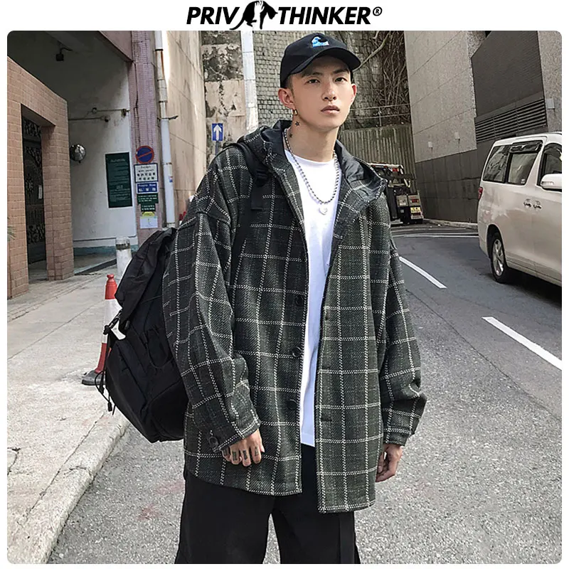 Privathinker мужское теплое зимнее шерстяное пальто 2020 модное плотное с капюшоном