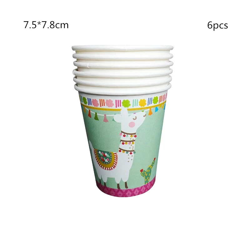 Мультфильм Альпака одноразовые бумажные салфетки баннер скатерти соломинки