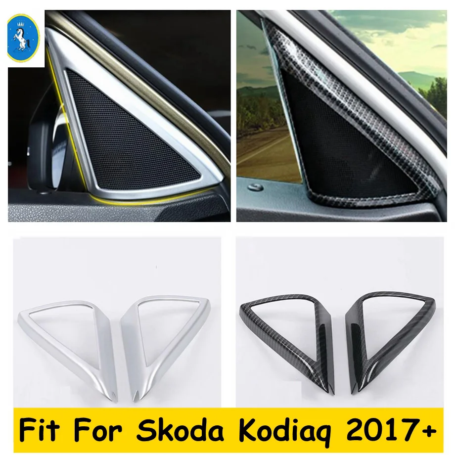 

Yimaautotrims ABS Accessories Fit For Skoda Kodiaq 2017 - 2021 Inner Pillar A Stereo Speaker Audio Loudspeaker Cover Kit Trim