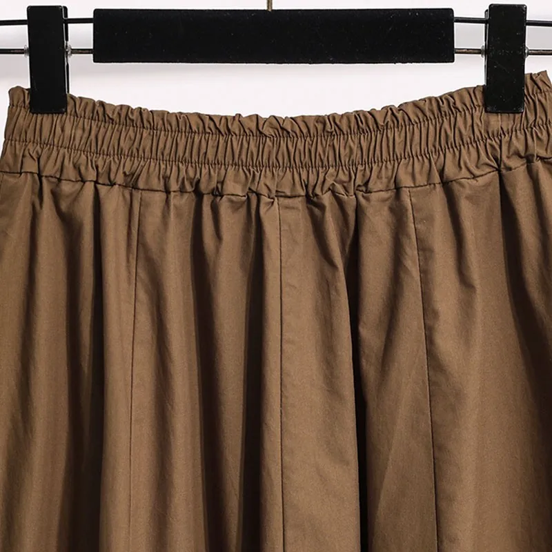 

Plus Size Women A-line Long Skirts New Arrival 2021 Summer Vintage Style Big Swing High Waist Female Loose Casual Skirt S3838