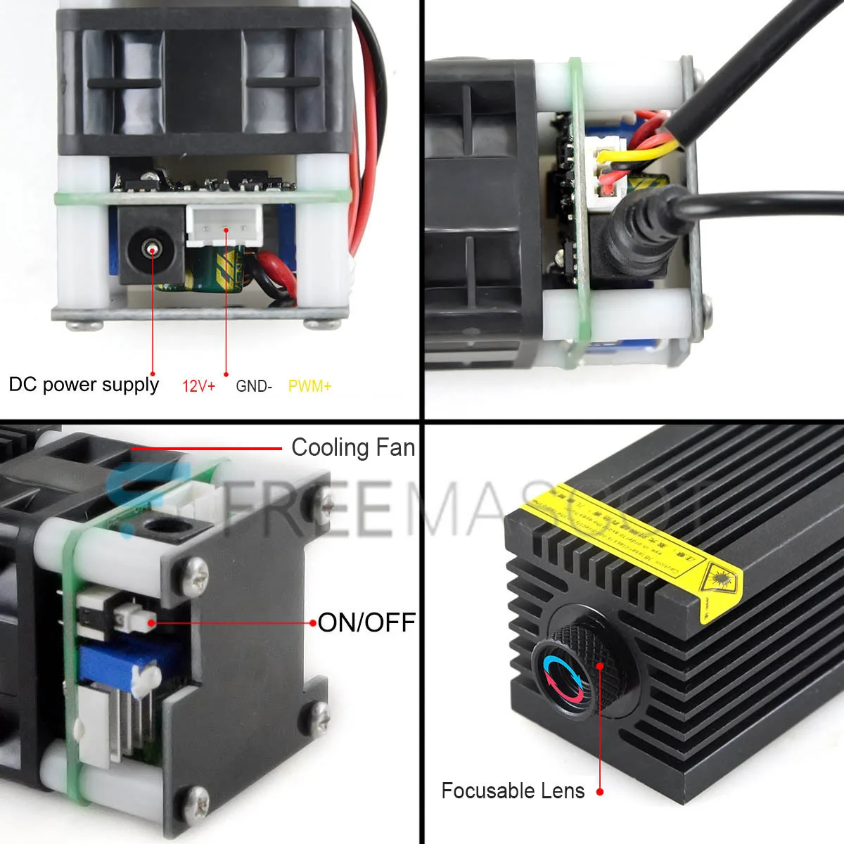 CWLASER 100mW 1000mW 520nm зеленый лазерный модуль для DIY гравер лазерная головка с 12V и ШИМ