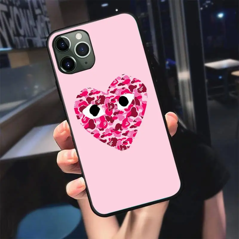 

Comme des Garcons Heart PLAY Phone Case For iphone 7 8 plus x xr xs 11 12 mini pro max black soft nax fundas cover
