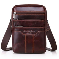 high quality men sling shoulder bag oil wax cowhide vintage cross body bag trend travel messenger chest bag new