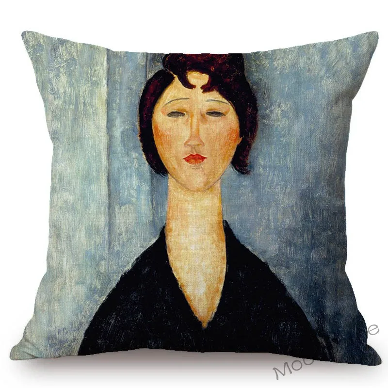 Чехол на подушку для дивана Amadeo Modigliani картина маслом обнаженной девушки