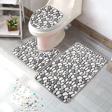 2/3Pcs Bathroom Mat Set Cobblestone Flannel Anti Slip Shower Room Floor Carpets Toliet Side Rug Toilets Lid Cover Home Décor 2/3Pcs Bathroom Mat Set Cobblestone Flannel Anti Slip Shower Room Floor Carpets Toliet Side Rug Toilets Lid Cover Home Décor