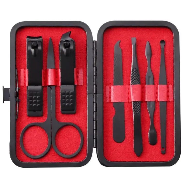 7 шт./компл. маникюрный набор Профессиональный Пинцет Ножницы нож ушной кабон