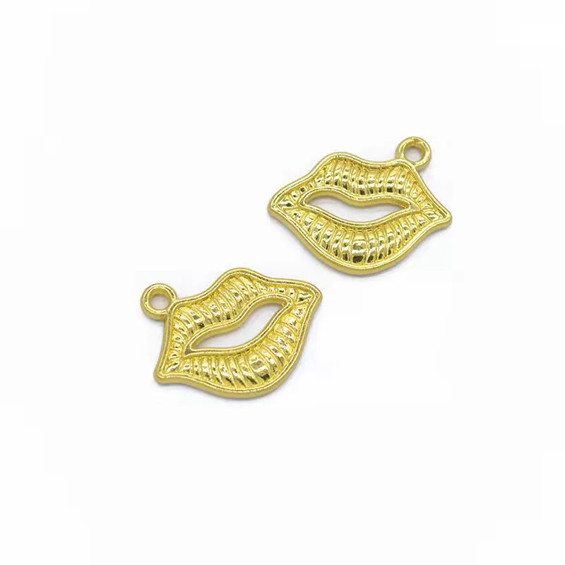 Подвески для губ из сплава с покрытием 24x20 мм 4 цвета 10 шт./лот