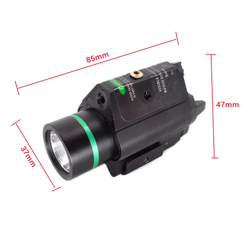 Зеленый лазерный фонарик два в одном комбинированный тактический компактный 200