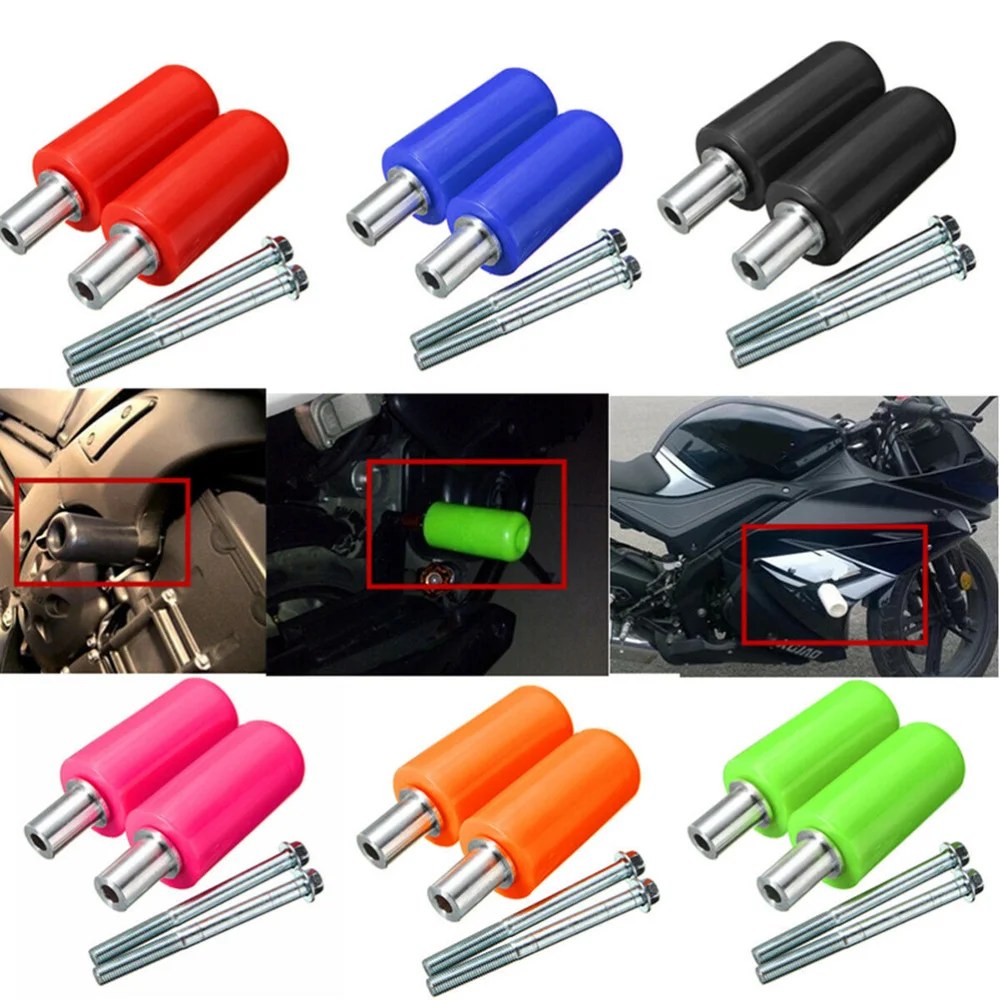 

2PCS Motorcycle Body Frame Sliders Falling Protection Kit Anti Crash Stick Left and Right Sides for Motorbike (Orange)