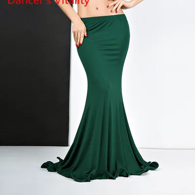 Green Skirt Новая модная юбка сексуальный танец живота рыбий хвост юбка девушки танец живота одежда платье M, L зеленый, красный, черный - Цвет: Green Skirt