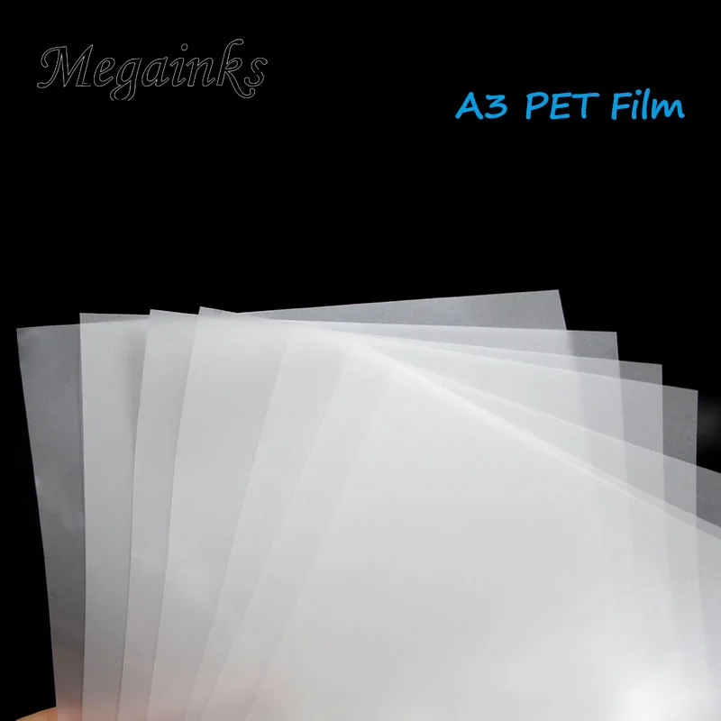 100pc a3 digital inkjet printing film 75u thickness transparent double sided adhesive film transfer dtf film printing free global shipping