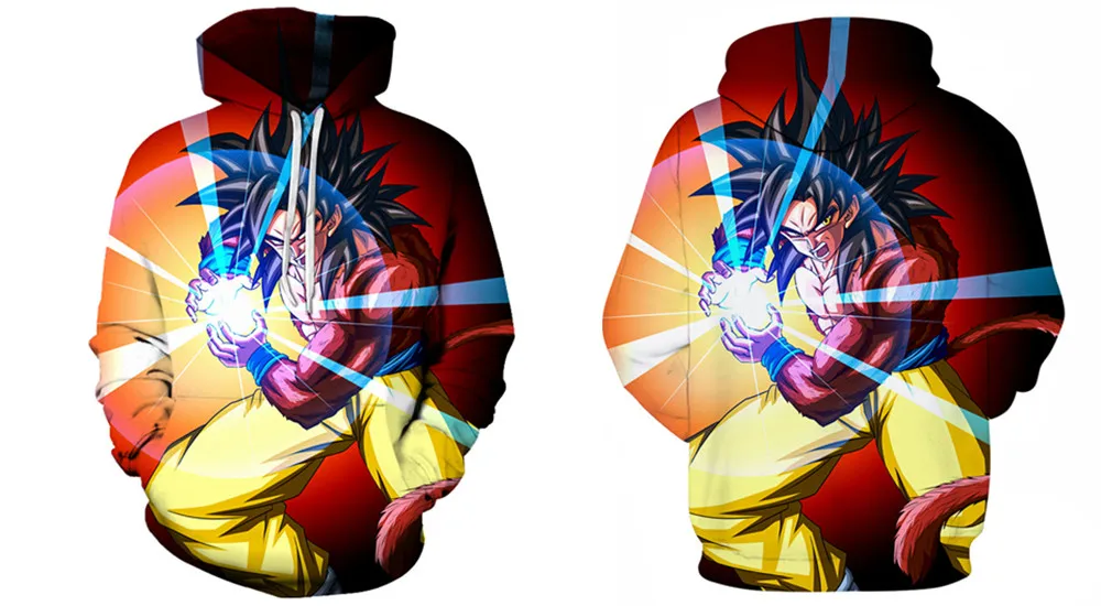 Дизайн Dragon Ball Z Goku толстовки DBZ толстый Гоку печать 3D Толстовка с капюшоном для мужчин и женщин Harajuku верхняя одежда унисекс Толстовка