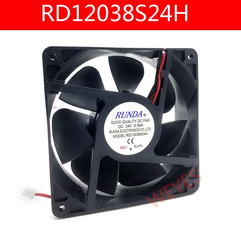 Кулер для сервера RUNDA RD12038S24H постоянный ток 24 В 0 36a 120x120x38 мм 2 провода один год