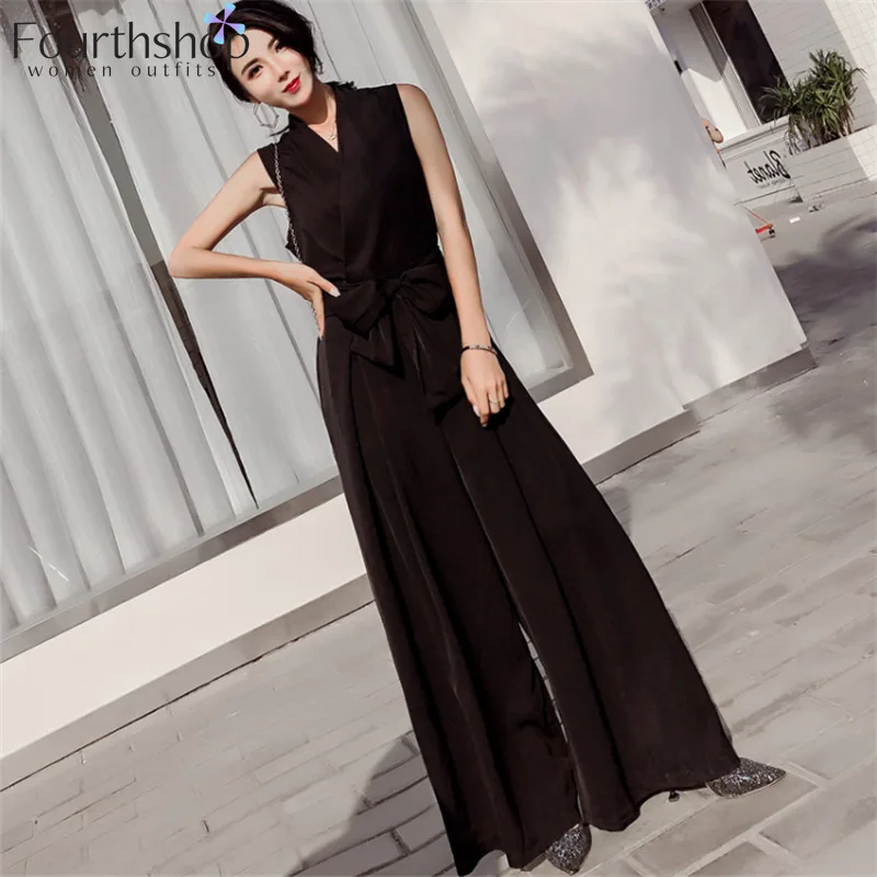 Женский свободный комбинезон на завязках черные или красные комбинезоны с