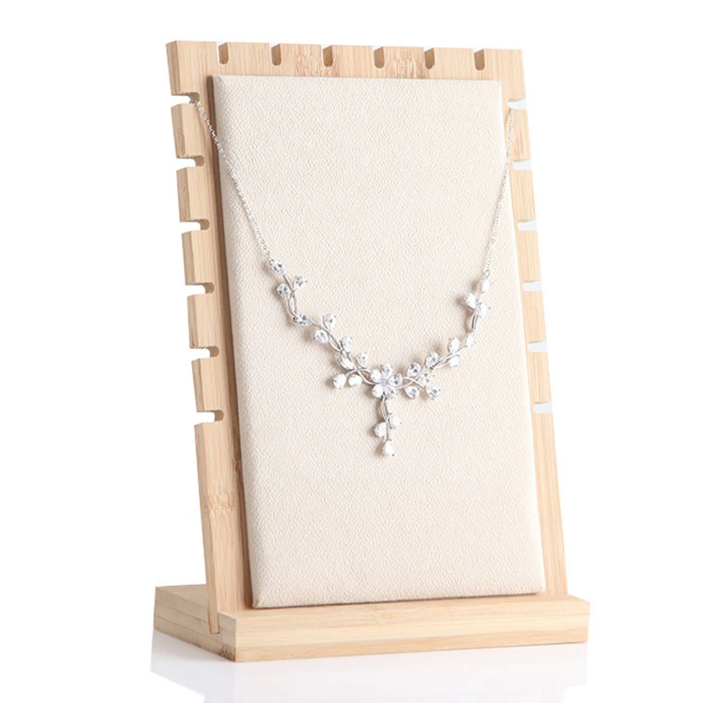 

Simple Natural Bamboo Necklace Holder Bracelet Shop Space Saving Jewelry Stand Practical Shelf Chain Home Display Rack Organizer
