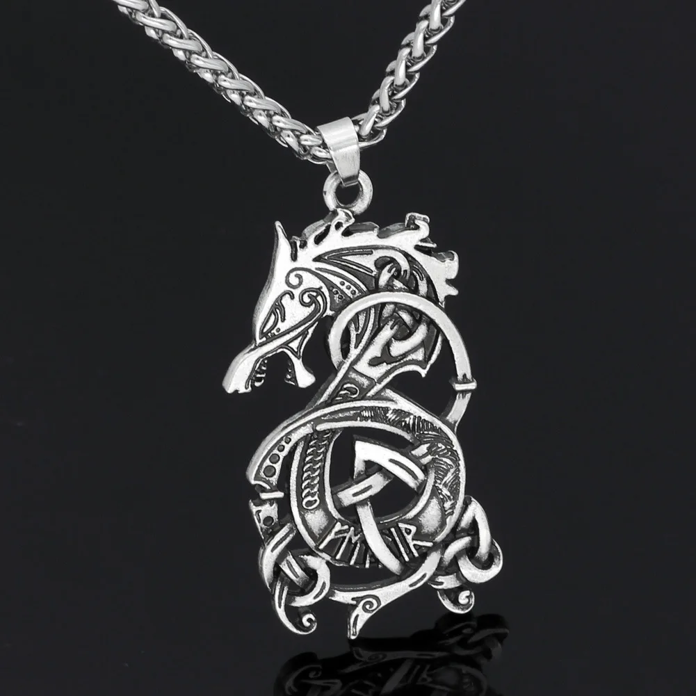 

Nostalgia Viking Dragon Pendant Necklace Men Norse Pagan Amulet And Talisman Jewelry Dropshipping