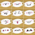 Маска унисекс для Хэллоуина, многоразовая маска для рта, белая Милая аниме кавайная многоразовая модная маска