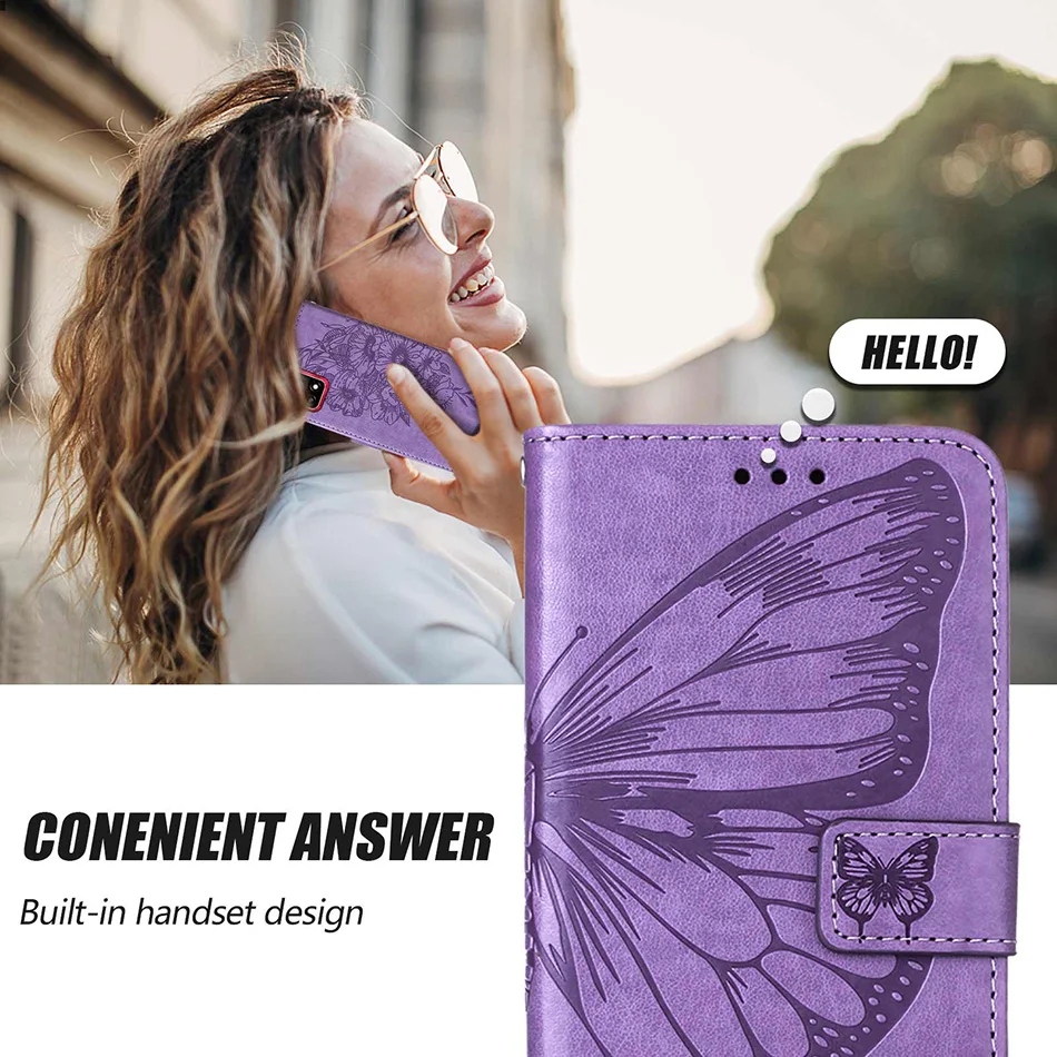 etui leather wallet flip case for infinix hot 10 lite 9 play 10s 10i note 10 pro smart 4 5 hd 2021 butterfly pattern phone cover free global shipping