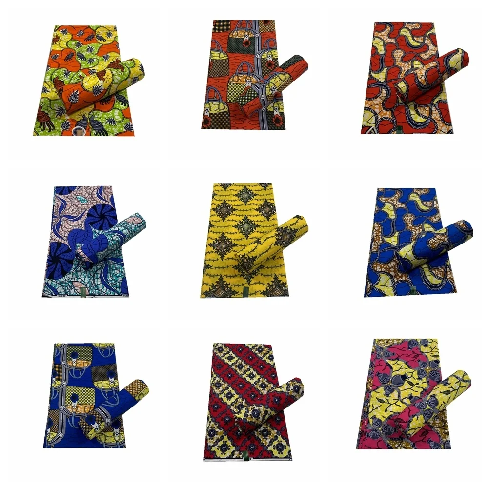 

Ткань из Анкары, Африканский настоящий восковой принт, хлопок 100%, новый дизайн, 2021 ткань, ткань для пэчворка для платья, 6 ярдов, распродажа се...