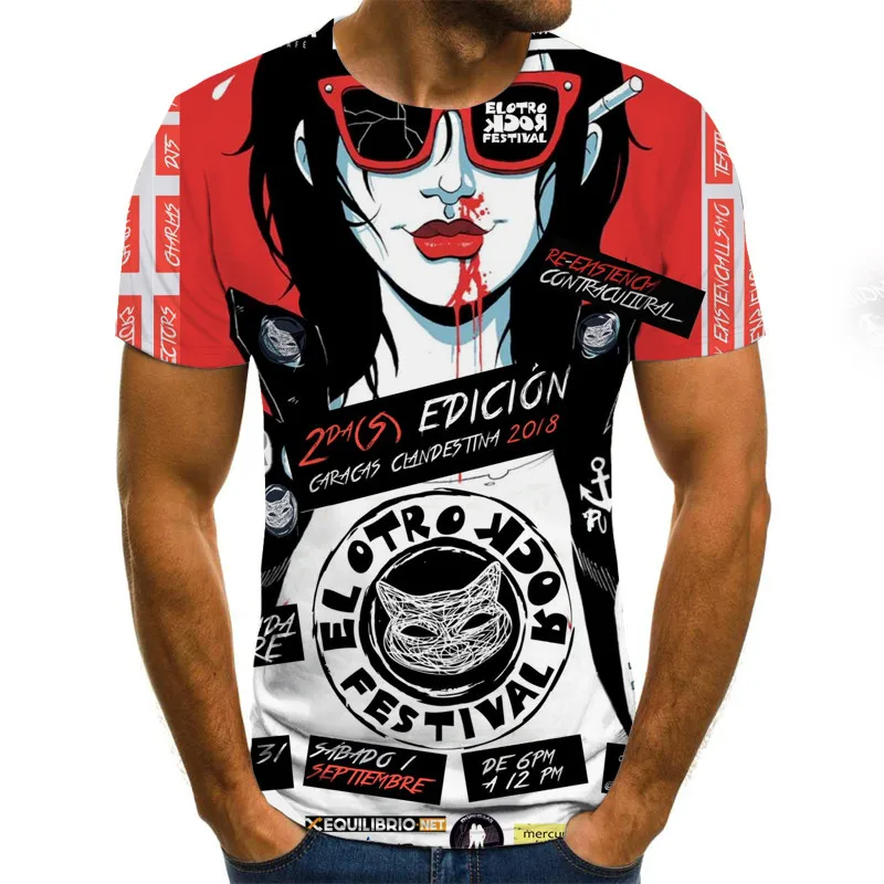 

2021 Men's Horror T-shirt Fashion New Summer Men's Short Sleeve Casual 3D Zombie Print T-shirt for Men Full Print Size XXS-6XL
