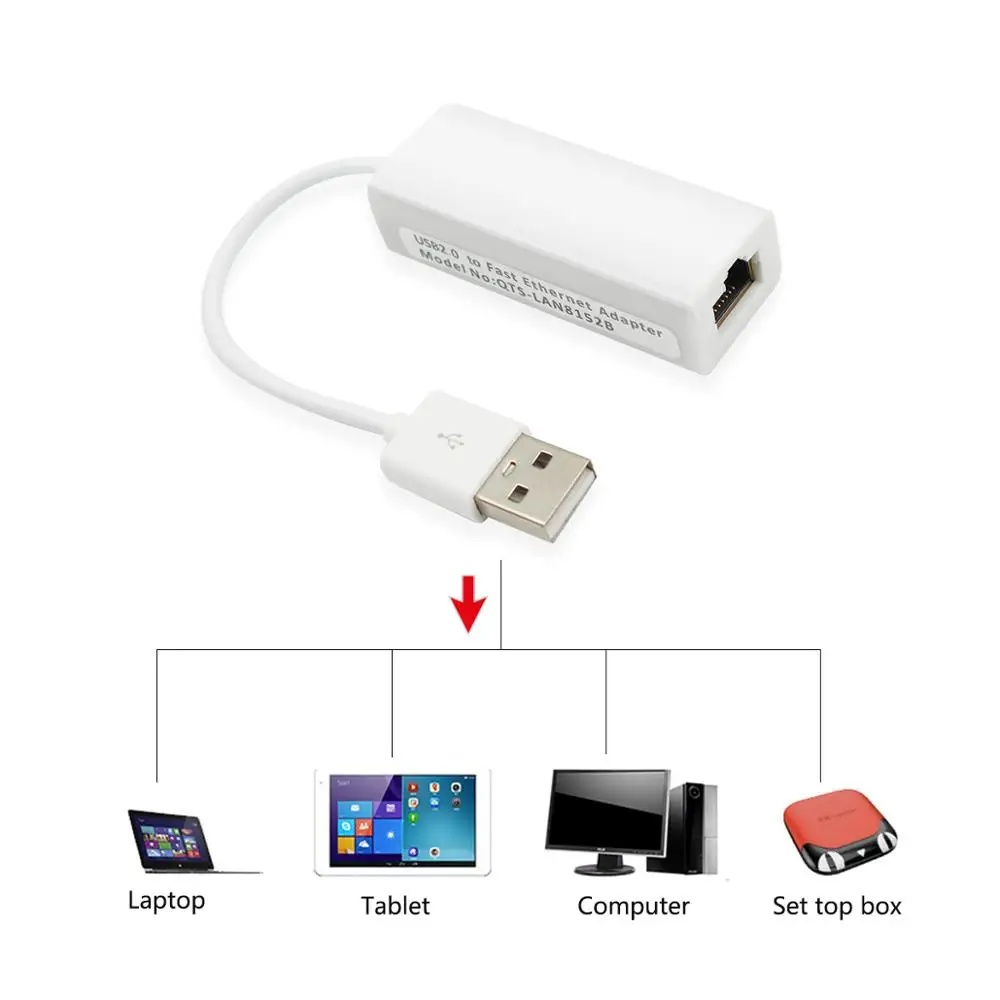 Ethernet-адаптер USB 2 0 на RJ45 сетевая карта для XiaoMi Box Mac OS планшетов LapPC коммутатор Ethernet