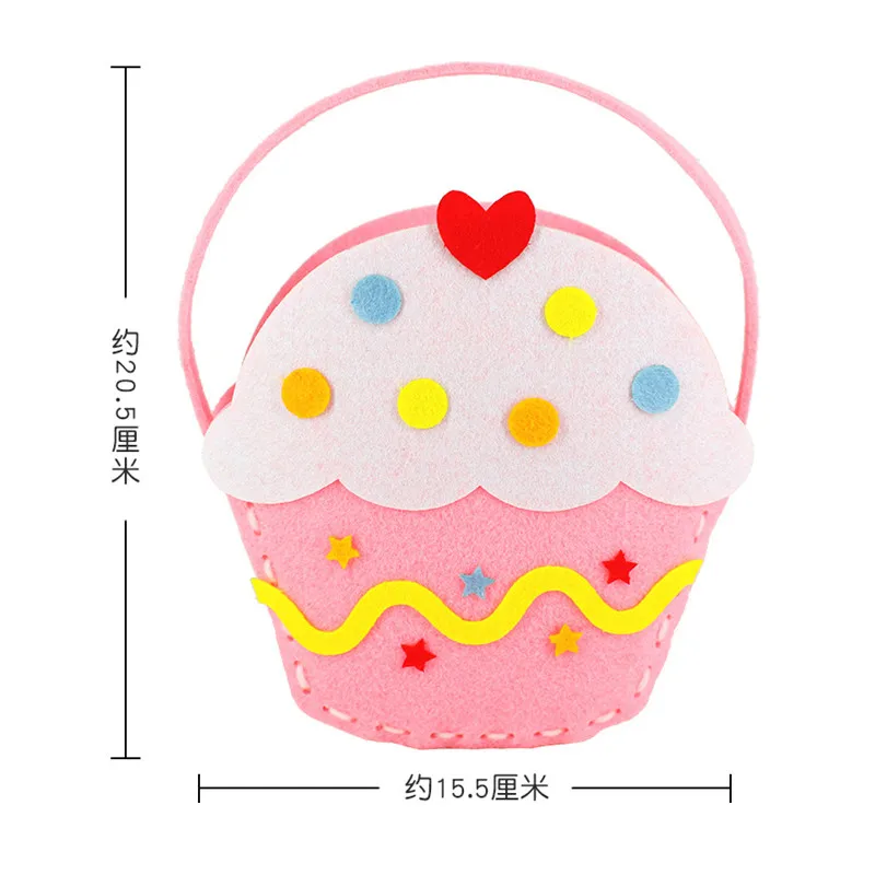 

Baby Handmade DIY Bag Non-Woven Fabric Handbags Kindergarten Children's Hand-sewn Bags Cartoon Animal Educational Sewing Toys