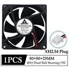 1 шт. Gdstime DC 48 в 80 мм 80 мм x 25 мм двойной шариковый кулер чехол для компьютера Бесщеточный вентилятор охлаждения 8 см 80x80x25 мм настольный ПК радиатор процессора