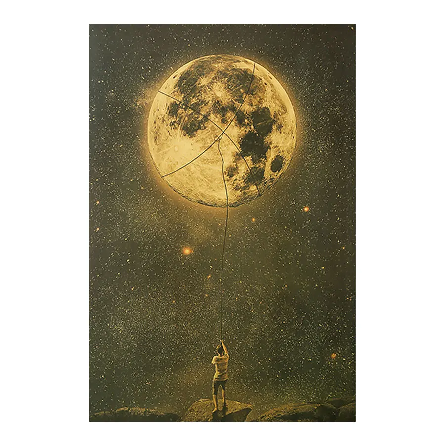 

Catch the dream children's preschool inspirational retro kraft paper poster home decoration painting wall stickers