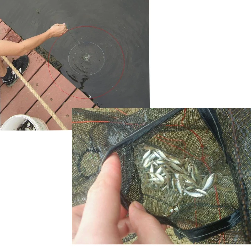 Рыболовная сеть с 8 отверстиями портативная Шестигранная для ловли раков