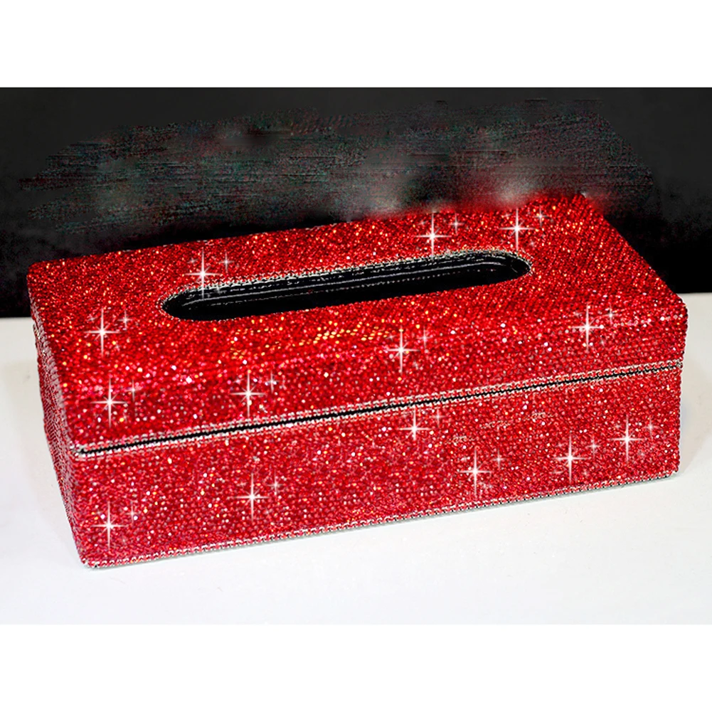 Прямоугольная тканевая коробка с блестящими кристаллами чехол блестящий