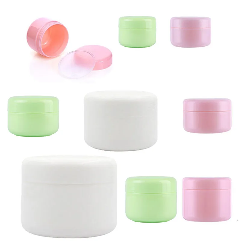 

10pcs 10g 20g 30g 50g 100g Pot Plastic Empty Makeup Jar Refillable Sample Bottle Travel Face Cream Lotion Cosmetic Container