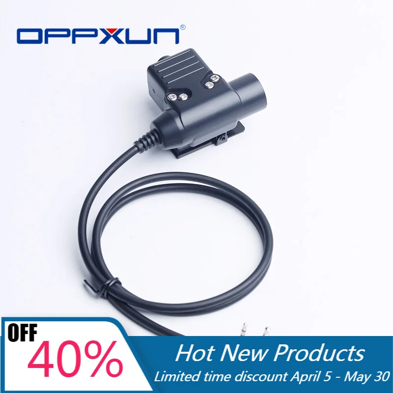 

Hot U92 PTT Cable Plug Military Adapter Z113 Standard Version for Walkie Talkie Motorola Kenwood TYT F8 BaoFeng 5R Radio Hunting