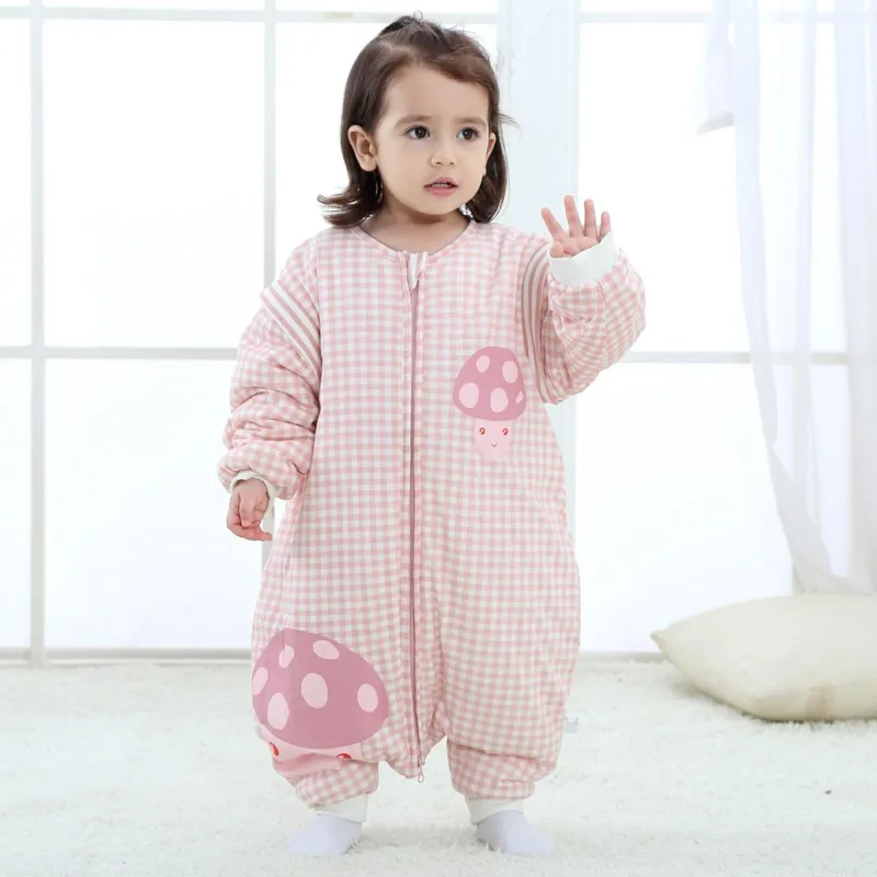 Весна-Осень-зима детский спальный мешок со съемными рукавами хлопковые мягкие