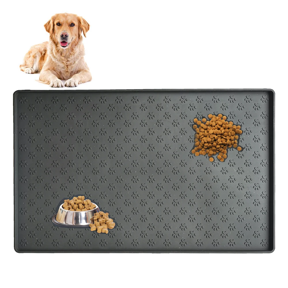 

Silicone Pet Food Mat Pet Placemat For Puppy Pet Bowl Pad Dogs and Cats Waterproof Feeding Mat Prevent Food and Water Overflow