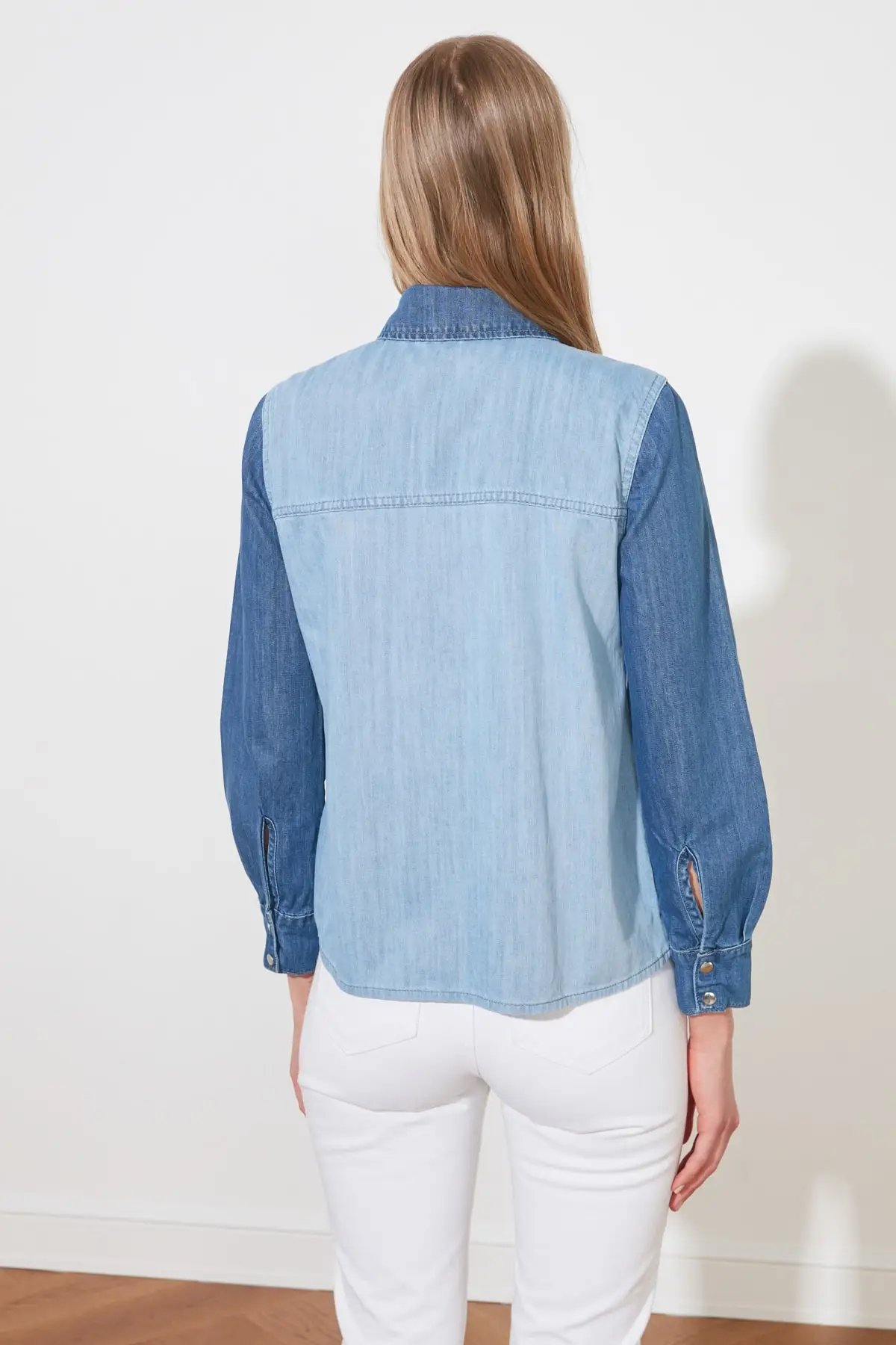 

Trendyol With Color Block Denim Shirt TWOSS21GO0721