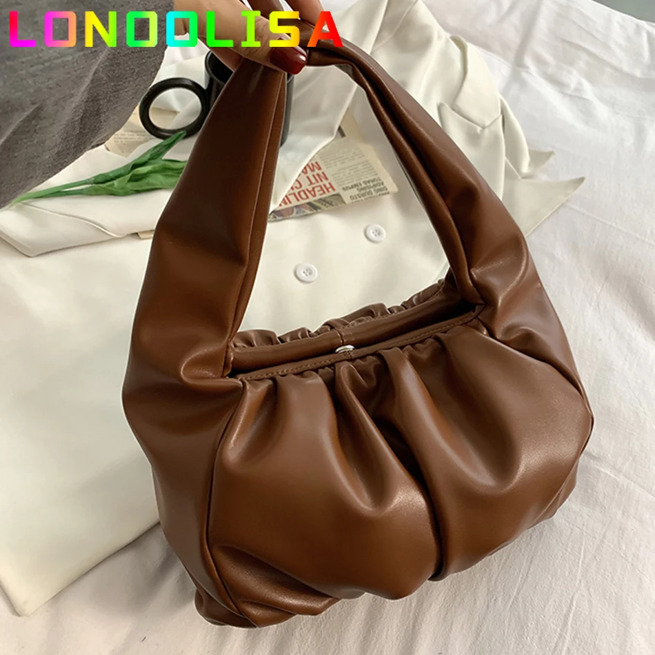 

Cloud Ruched Tote Bag Fashion Shoulder Wallet Large Capacity Handbags and Purse Female Solid Color Hobos Stray Sac A Main Femme