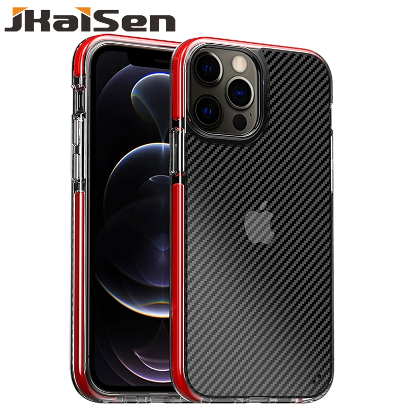 

JKaiSen Double Shockproof Phone Case For iPhone 11 11Pro 11ProMax Soft TPU Transparent Protective Cover For iPhone 12 12Pro Max