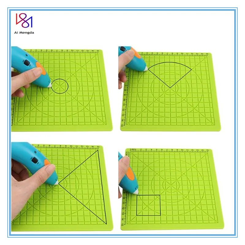 2pcs 3d printing pen silicone mat doodle pad with basic geometric template multi purpose design silicone for 3d drawing stencils free global shipping